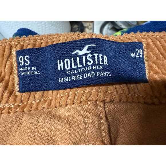 Hollister High Rise Dad Pants Size 9S Caramel Corduroy - Picture 2 of 4